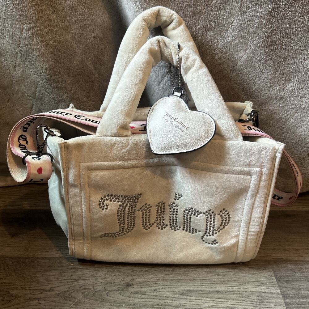 Juicy Couture Cream Angel Velour Mini Tote bag